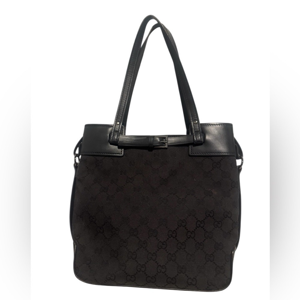 Gucci GG Black Canvas Shoulder Bag - Picture 2 of 11